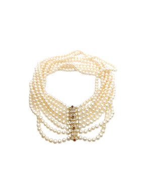 Deakin & Francis Multi-Strand Pearl Diamond & Ruby Choker
