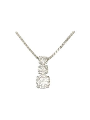 Mappin and Webb 18ct White Gold Diamond Trilogy Necklace