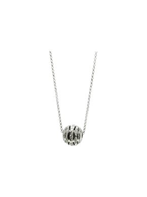18ct white gold & white diamond ball pendant