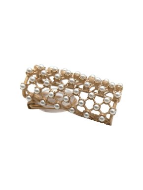 Dior Gold Finish Metal Micro-Pearl Ear Cuff