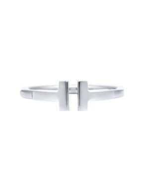 18kt White Gold Tiffany T Wire Ring - Size N