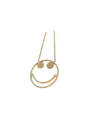 18ct Gold Diamond Smiley Pendant Necklace