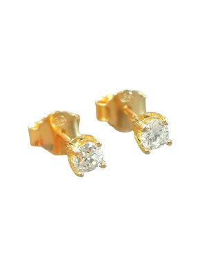 18ct Yellow Gold Diamond Stud Earrings