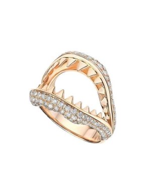 Vanessa Pederzani 18ct Rose Gold & Diamond Most Dangerous Kiss Ring - Size L 1/2