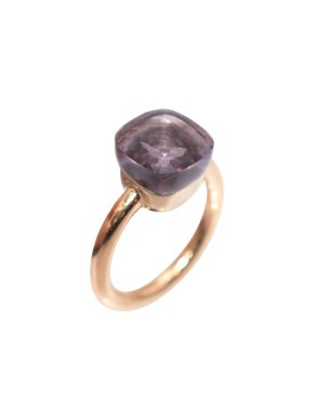 Pomellato Yellow Gold White Topaz Nudo Ring - Size N