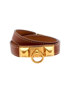 Hermes Brown Leather Bracelet