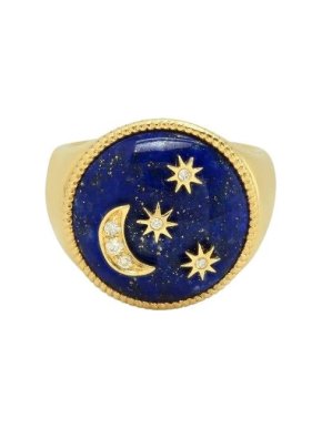 Colette Moon and Stars Lapis Signet Ring
