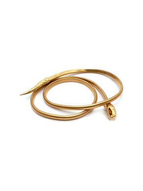 Saint Laurent Gold-Tone Metal Snake Necklace