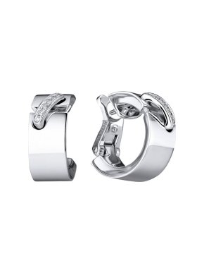 Chaumet 18ct White Gold Liens Hoop Earrings