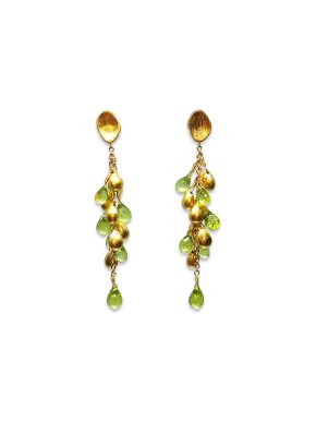 18ct Yellow Gold Peridot Drop Earrings