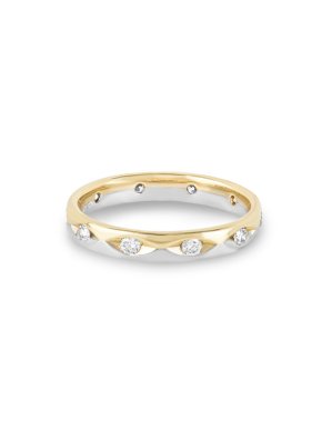 Yellow & White Gold Diamond Eternity Ring - Size 56