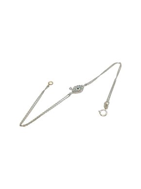 14ct White Gold Evil Eye Bracelet
