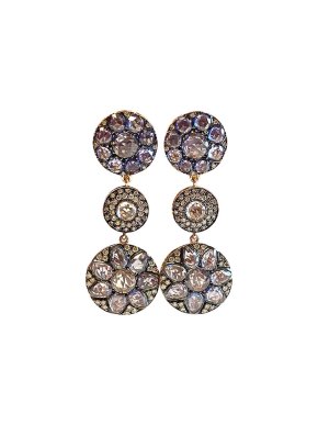 Selim Mouzannar 18k Pink Gold Diamond & Sapphire Beirut Earrings