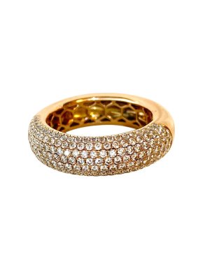 Frost of London 18ct Rose Gold 2ct Micro Pave Diamond Ring - Size S