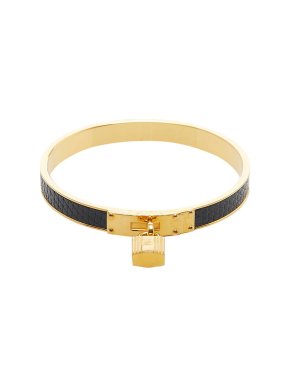 Hermes Lizard Kelly Lock Cadena Bracelet