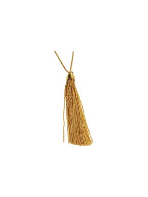 Saint Laurent Gold Tone Tassel Necklace
