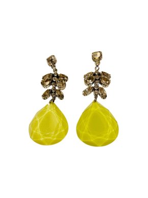 Isabel Marant Crystal Embellished Silver Tone Drop Earrings