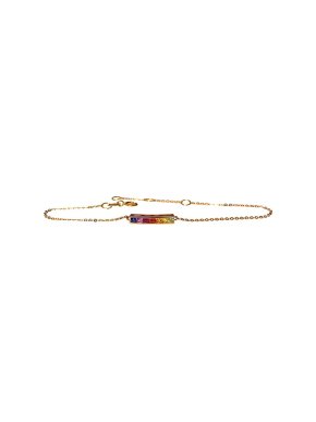 18k Rose Gold Rainbow Sapphire Bar Bracelet