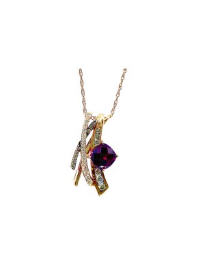 Le Vian 14k Rose Gold Garnet and Diamond Pendant