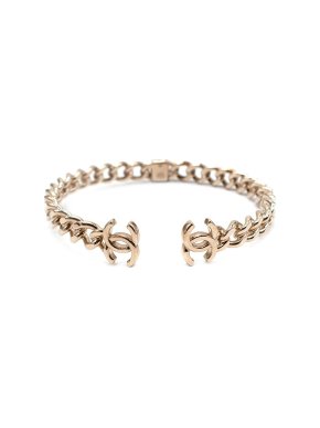 Chanel Cuban Link CC Gold Tone Choker Necklace