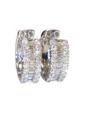 Harold & Son 1.10ct Diamond Huggie White Gold Earrings