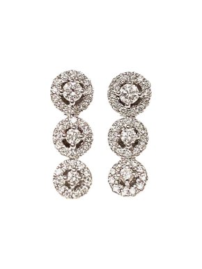 18k White Gold 0.46ct Diamond Halo Earrings