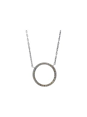 Sterling Silver 1.20ct Hoop Pendant Necklace