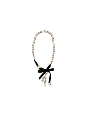 Dior Crystal Embellished Velvet Tie Mer des Merveilles Necklace