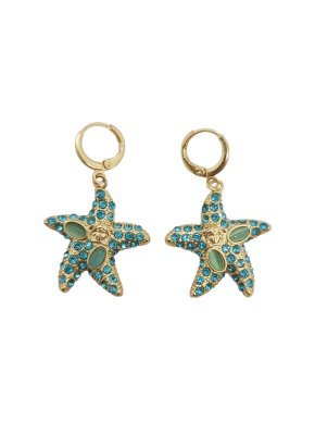 Versace Tresor de la Mer Starfish Huggie Drop Earrings