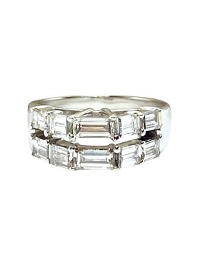 100% Capri 18k White Gold Ten Stone Diamond Ring