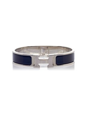 Hermes Silver Tone Clic Clac H Enamel Bracelet