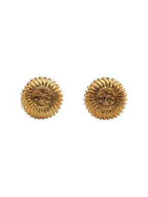 Chanel CC Gold Tone Clip-on Earrings