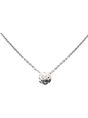 Chanel 18K White Gold Diamond Camellia Necklace