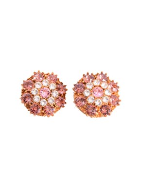 Dolce & Gabbana Pink Round Crystal Earrings
