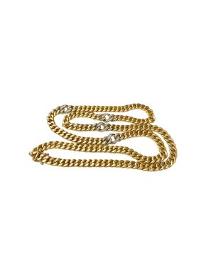Bucherer 18ct Yellow Gold Diamond Set Curb Chain Necklace