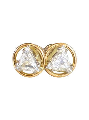 18ct Yellow Gold Trillion Cut Diamond Earrings