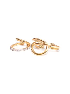 Otiumberg x Camilla And Marc Gold Plated Lower Lobe Ear Cuff & Pavé Double Ear Cuff