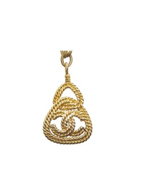 Chanel Rope Detail CC Gold Tone Necklace