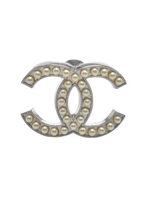 Chanel CC Faux Pearl Brooch