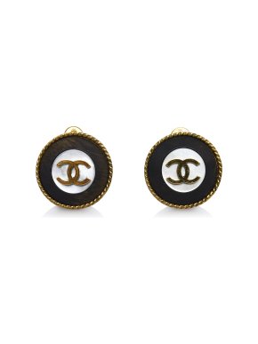 Chanel Gold Tone CC Clip-on Earrings