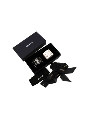 Chanel Black & Ivory Resin CC Cuff Set