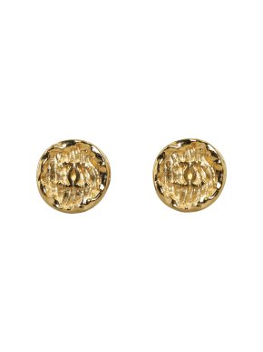 Chanel CC Clip-on Gold Tone Earrings