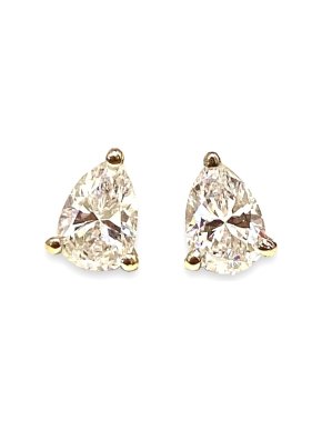 0.8ct Pear Cut Diamond 18ct White Gold Earrings