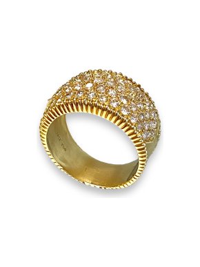 2ct Diamond 18ct Yellow Gold Bombe Ring - Size R