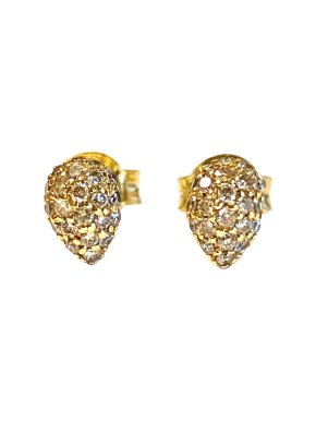 Links of London Fine Collection 18kt Yellow Gold Pave Diamond Earrings