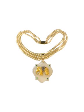 Depy Chandris 22ct Gold diamond Set Bakelite Pendant