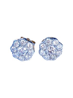 18ct White Gold Victorian Diamond Earrings
