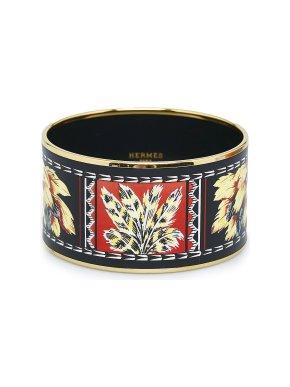 Hermes Extra Wide Brazil Enamel Bangle