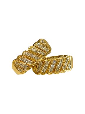 18kt Yellow Gold Diamond Huggie Earrings