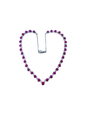 Bespoke Cabouchon Ruby & Diamond Necklace